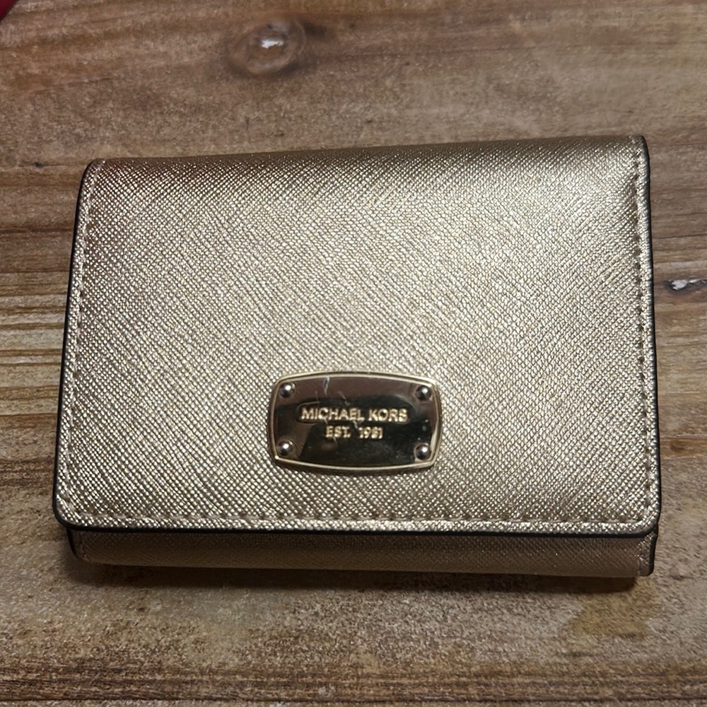 Michael Kors small gold wallet